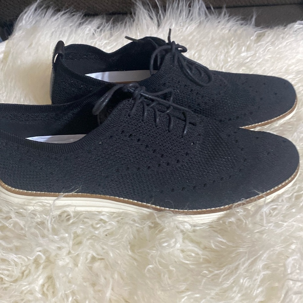 Cole Haan Black Knit Oxfords